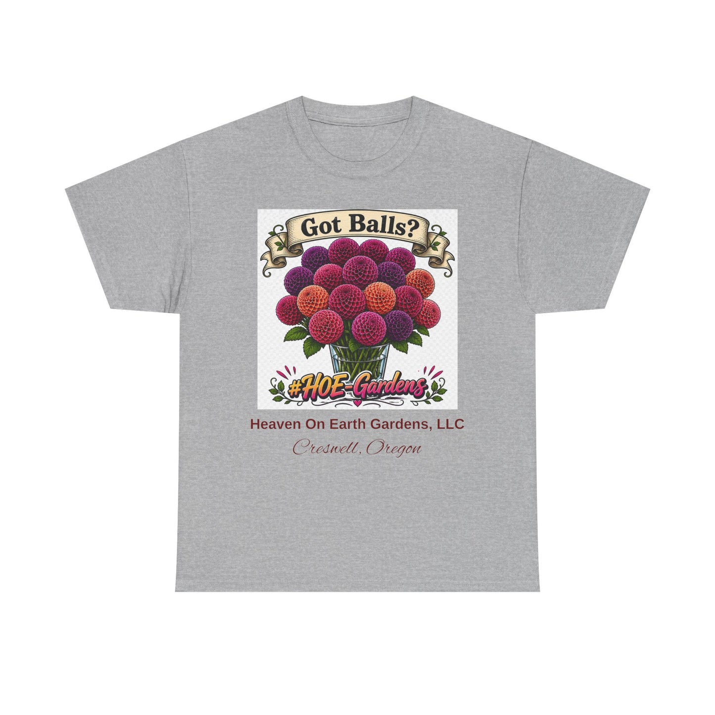 Got Balls? Floral Garden T-Shirt — 'HOE Gardens' Funny Gardening Tee