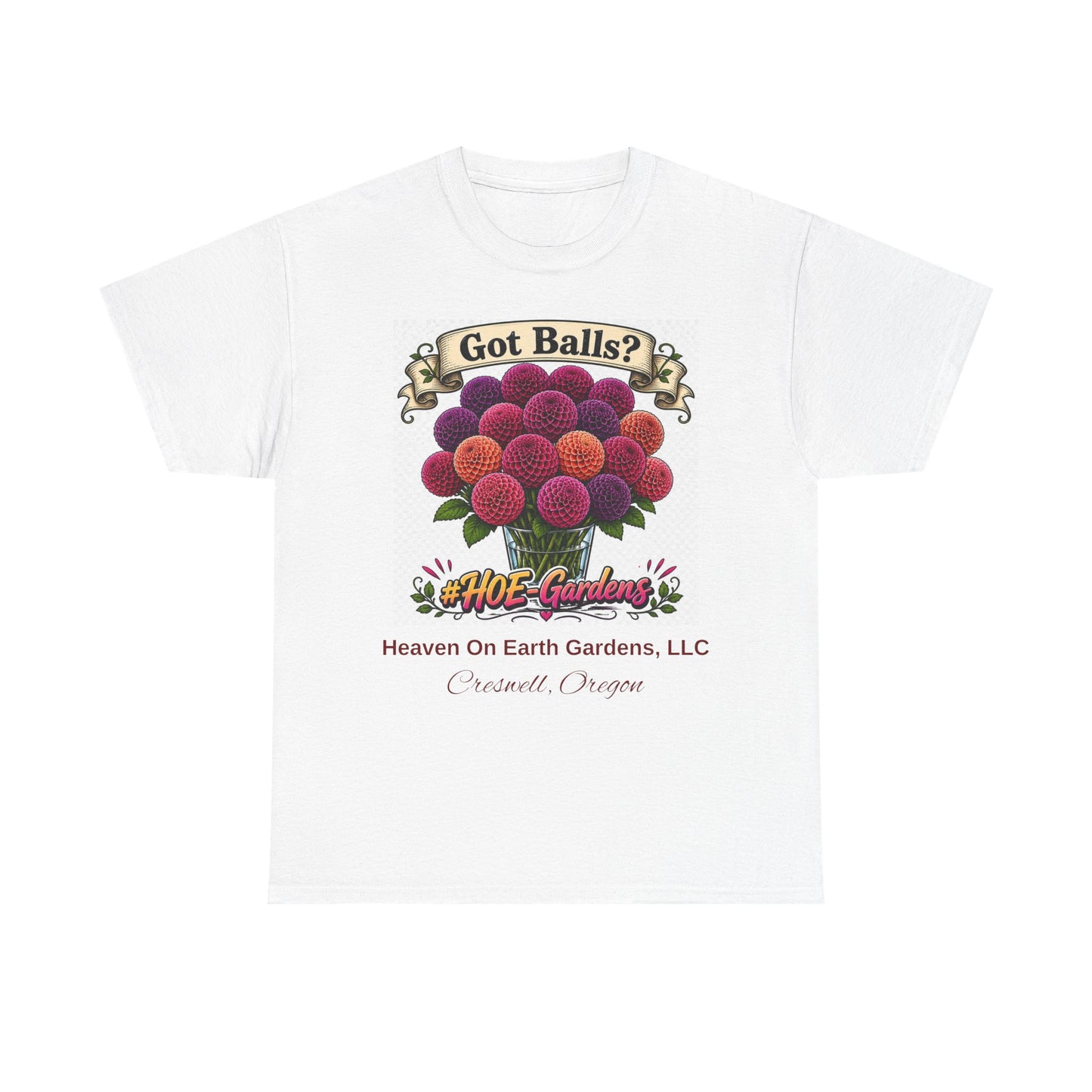 Got Balls? Floral Garden T-Shirt — 'HOE Gardens' Funny Gardening Tee