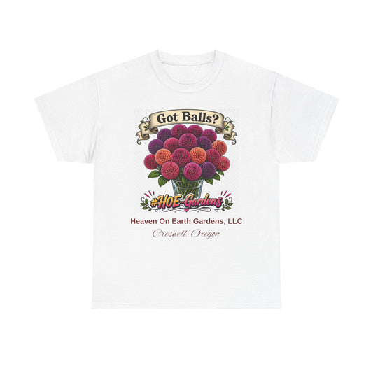 Got Balls? Floral Garden T-Shirt — 'HOE Gardens' Funny Gardening Tee