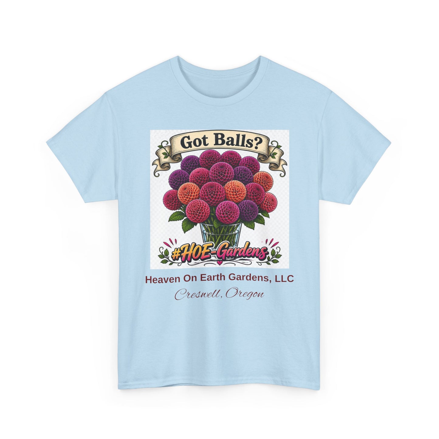 Got Balls? Floral Garden T-Shirt — 'HOE Gardens' Funny Gardening Tee