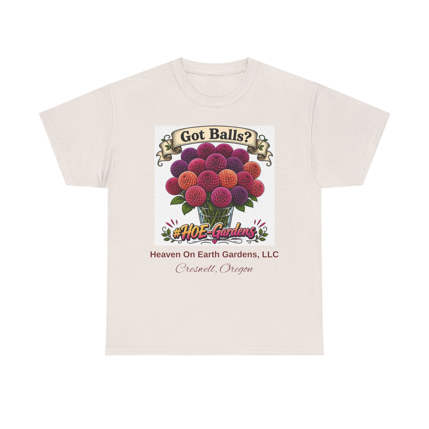 Got Balls? Floral Garden T-Shirt — 'HOE Gardens' Funny Gardening Tee