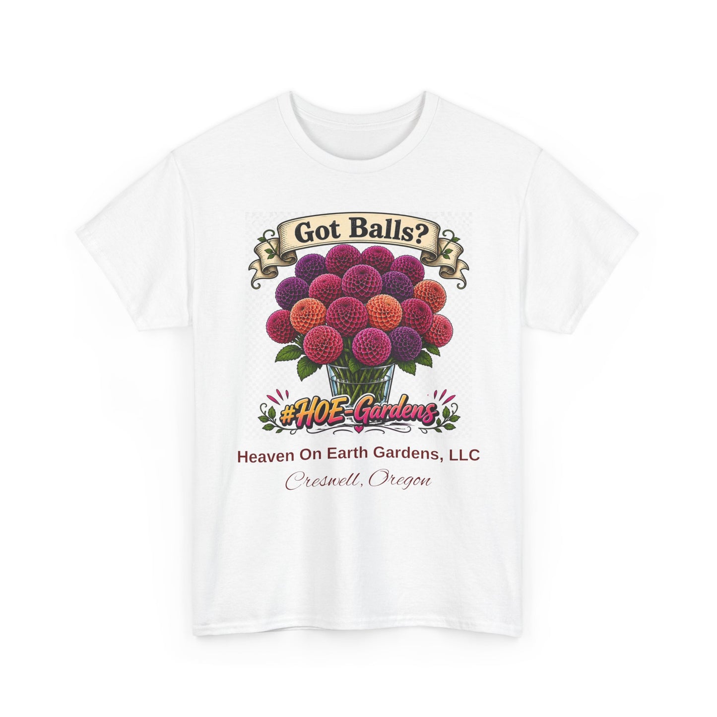 Got Balls? Floral Garden T-Shirt — 'HOE Gardens' Funny Gardening Tee