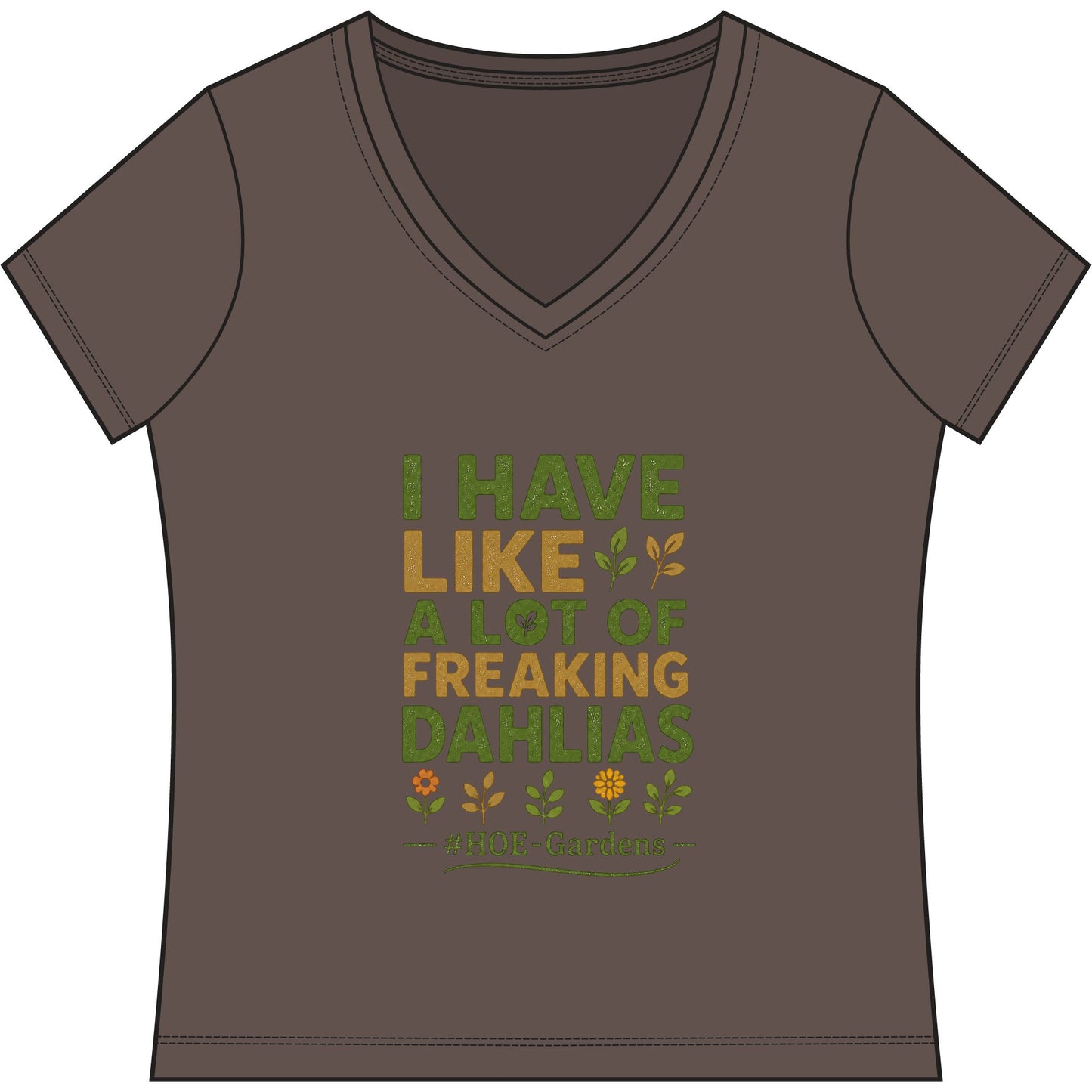 I Have Like A Freaking Lot of #HOE-Gardens Women's V-Neck Tee — Funny Gardening Floral Shirt