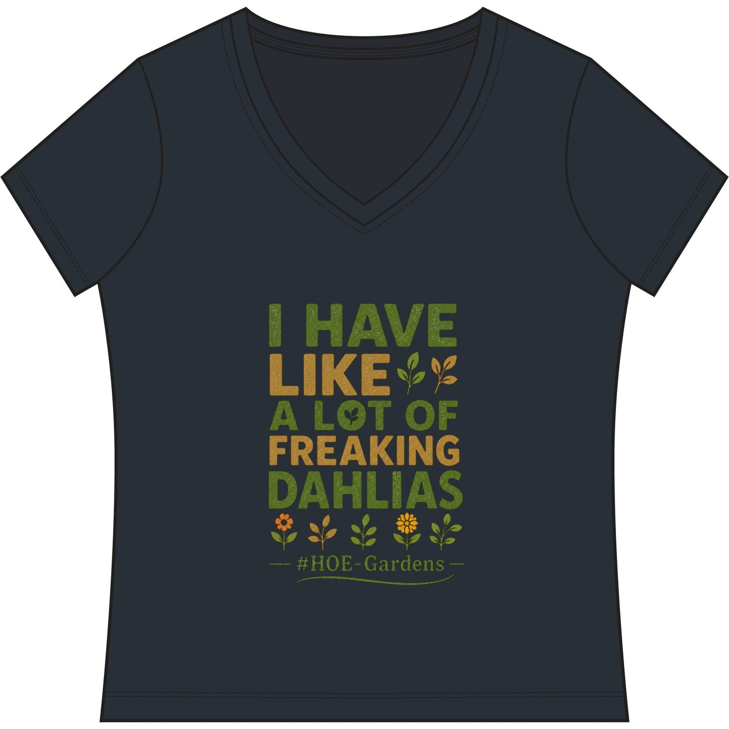 I Have Like A Freaking Lot of #HOE-Gardens Women's V-Neck Tee — Funny Gardening Floral Shirt