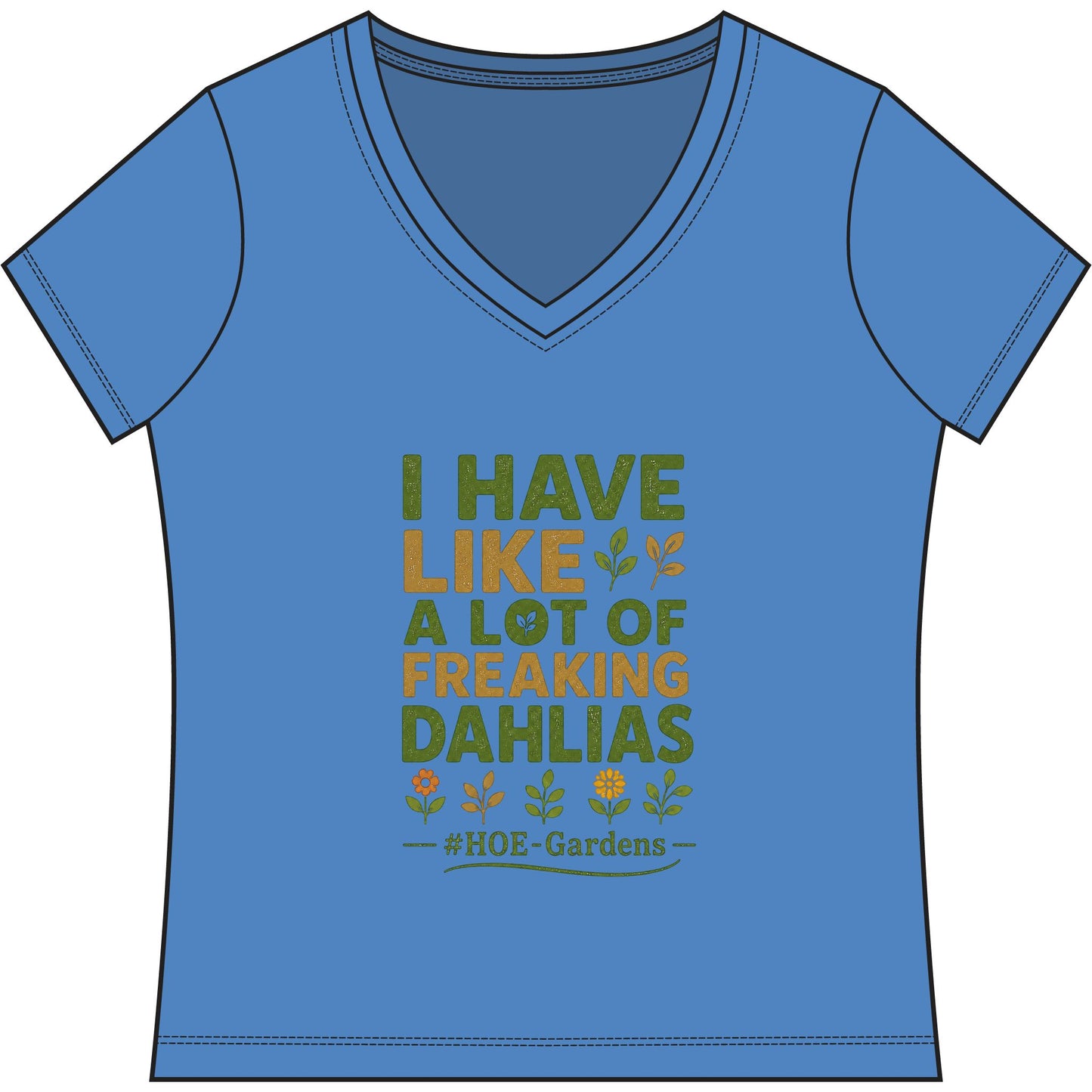 I Have Like A Freaking Lot of #HOE-Gardens Women's V-Neck Tee — Funny Gardening Floral Shirt