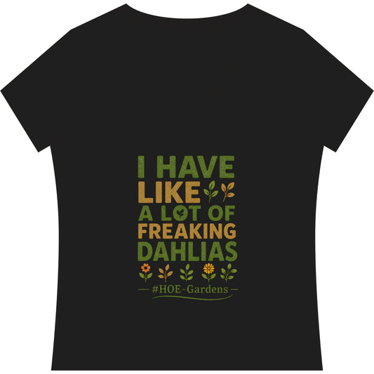 I Have Like A Freaking Lot of #HOE-Gardens Women's V-Neck Tee — Funny Gardening Floral Shirt