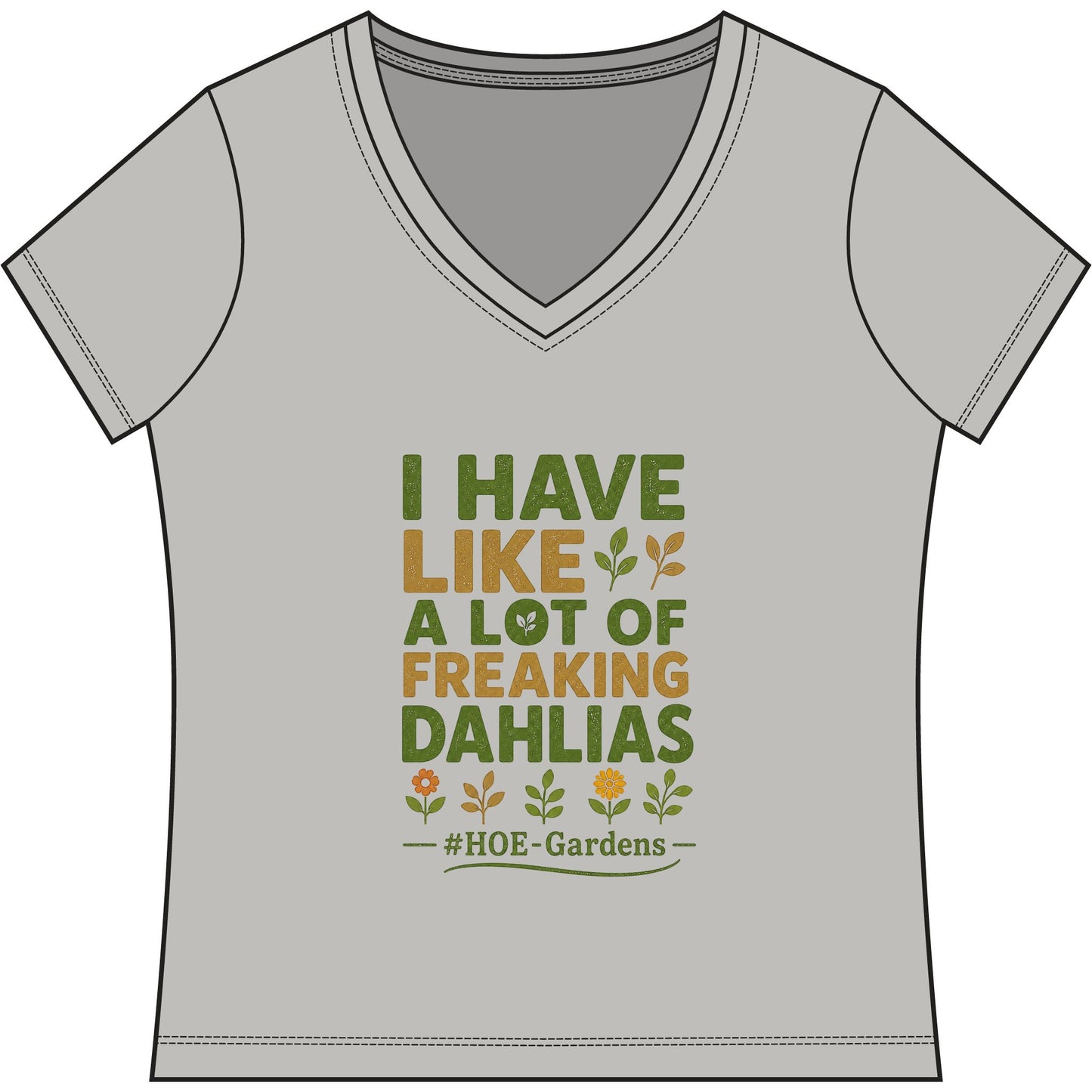 I Have Like A Freaking Lot of #HOE-Gardens Women's V-Neck Tee — Funny Gardening Floral Shirt