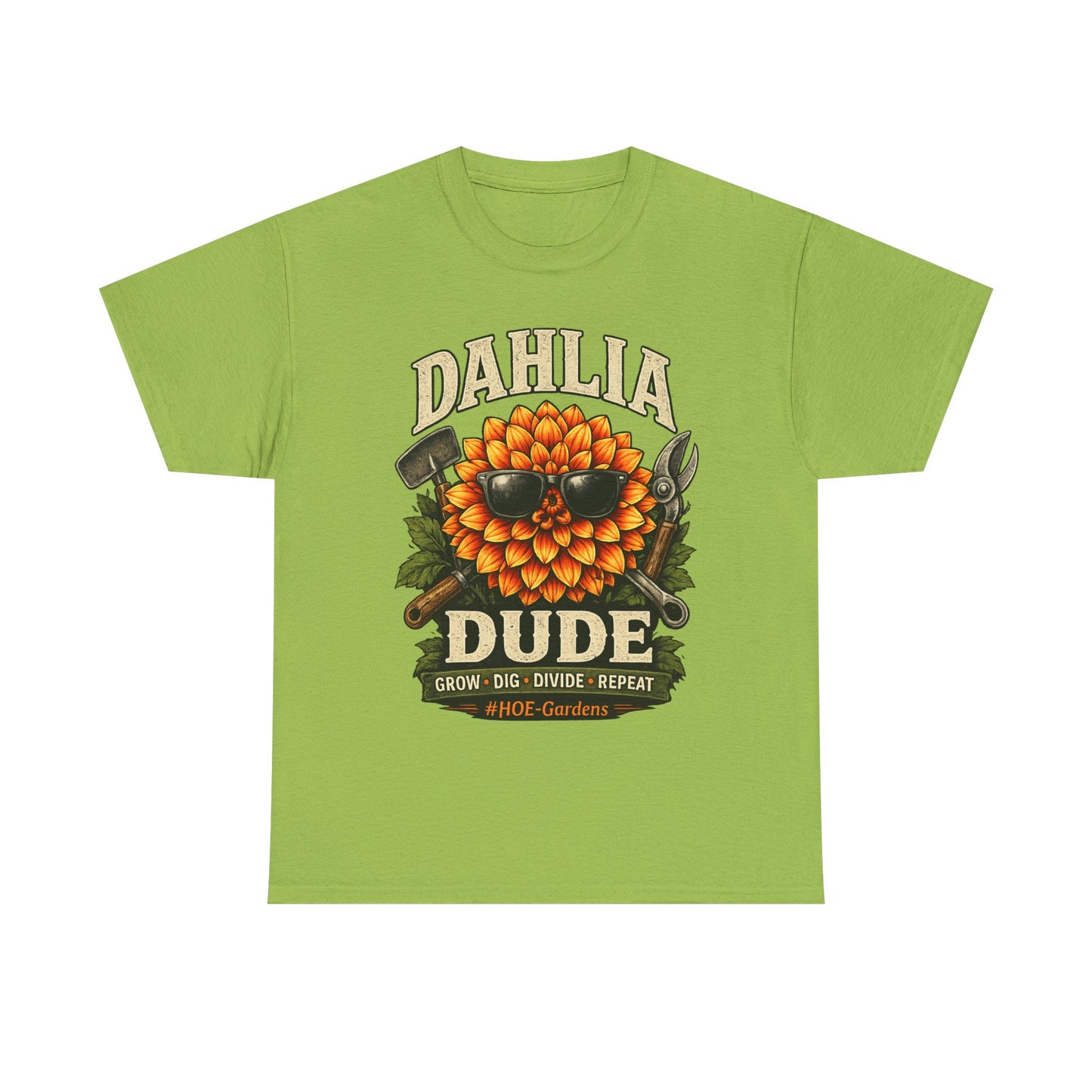 Dahlia Dude - 'HOE Gardens' Funny Gardening Tee