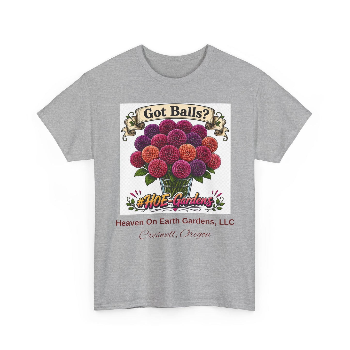 Got Balls? Floral Garden T-Shirt — 'HOE Gardens' Funny Gardening Tee
