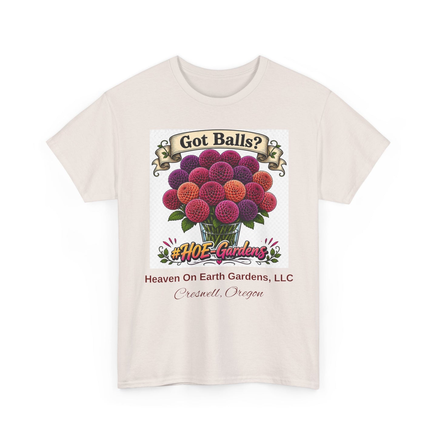 Got Balls? Floral Garden T-Shirt — 'HOE Gardens' Funny Gardening Tee